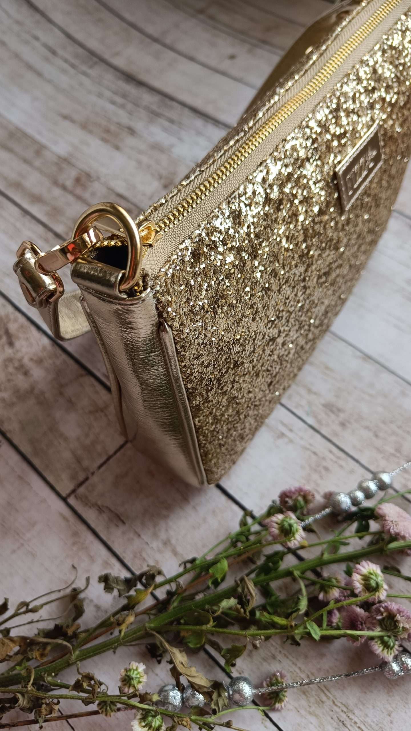 Gold Glitter Clutch Bag - Etsy