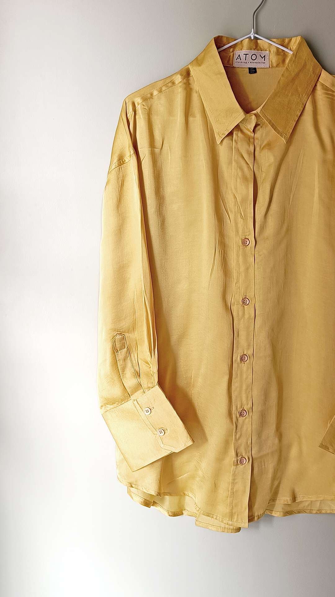 Atomic Heart Oversized Unisex Modal silk shirt (Yellow) - Fizza